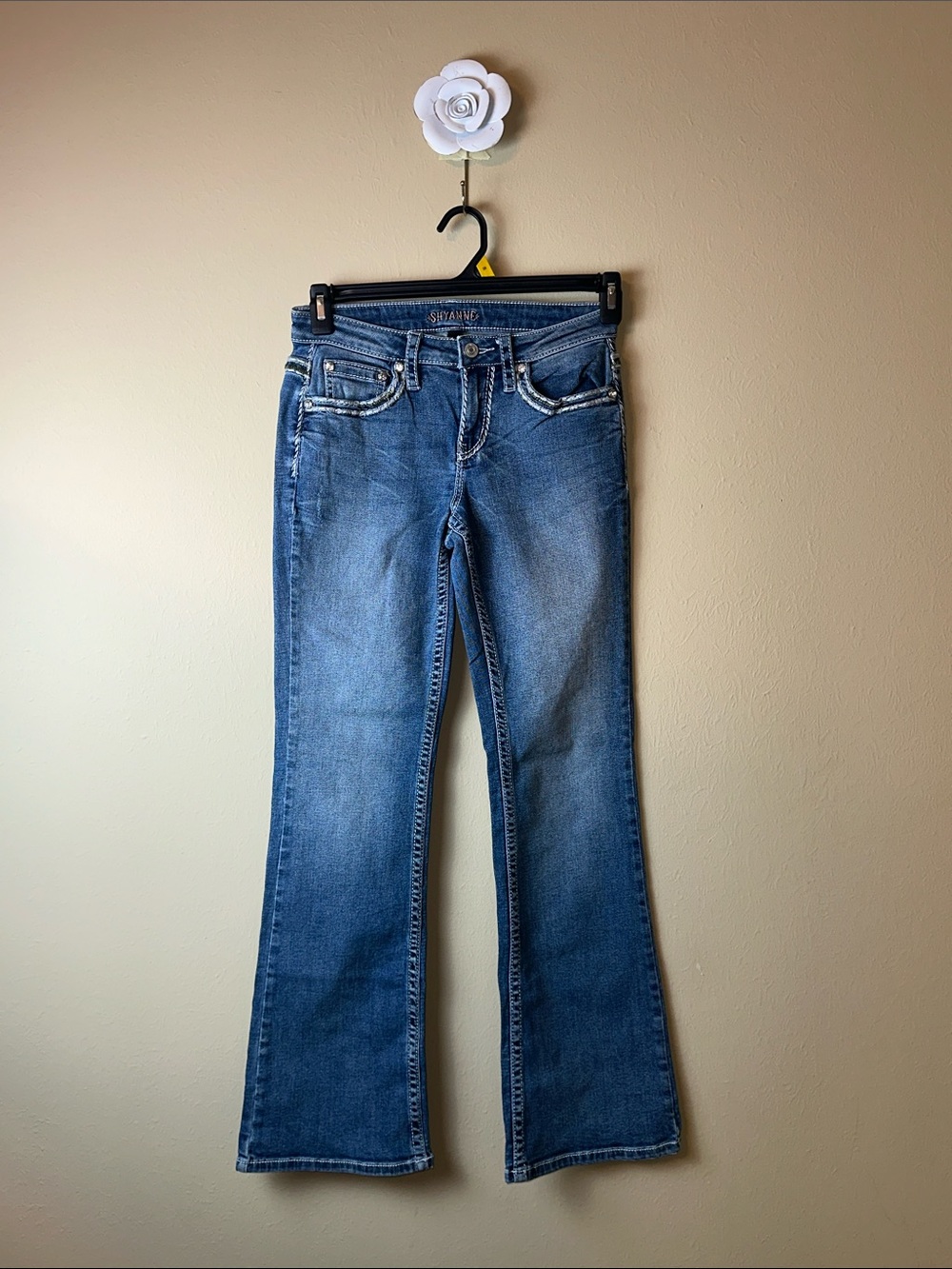 Shyanne Women's Blue Flared Jeans - Classic Wide Leg